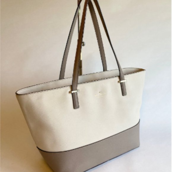 Kate Spade Ivory Beige Crossgrain Leather Handbag Shoulder Bag. - Picture 2 of 12